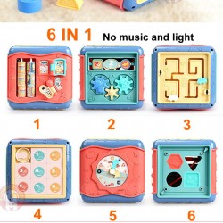 A XINAO TOYS Infant toys Activity Play Cube Six-Sided Box Montessori Shape Match Infant Development Educational Toy For Kids 13 24 Months