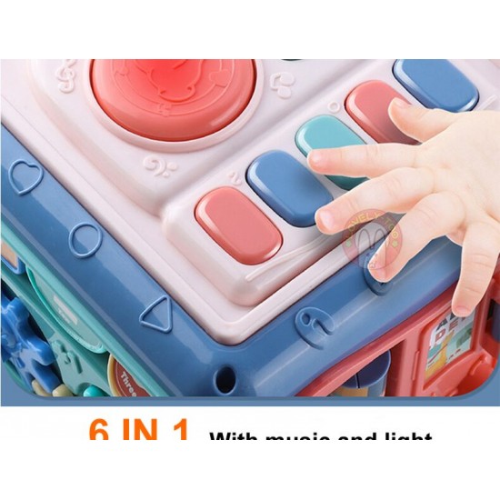 A XINAO TOYS Infant toys Activity Play Cube Six-Sided Box Montessori Shape Match Infant Development Educational Toy For Kids 13 24 Months