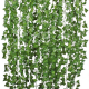 ADESORAES 12 Strands Artificial Ivy Leaf Plants Vine Hanging Garland Fake Foliage Flowers Home Kitchen Garden Office Wedding Wall Decor 2.2M