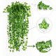 ADESORAES 12 Strands Artificial Ivy Leaf Plants Vine Hanging Garland Fake Foliage Flowers Home Kitchen Garden Office Wedding Wall Decor 2.2M