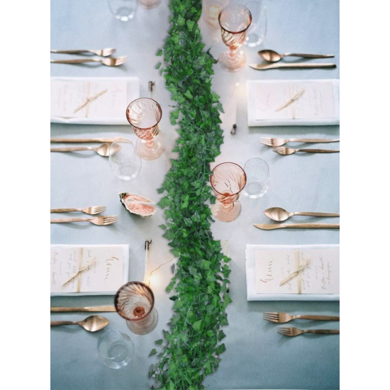 ADESORAES 12 Strands Artificial Ivy Leaf Plants Vine Hanging Garland Fake Foliage Flowers Home Kitchen Garden Office Wedding Wall Decor 2.2M
