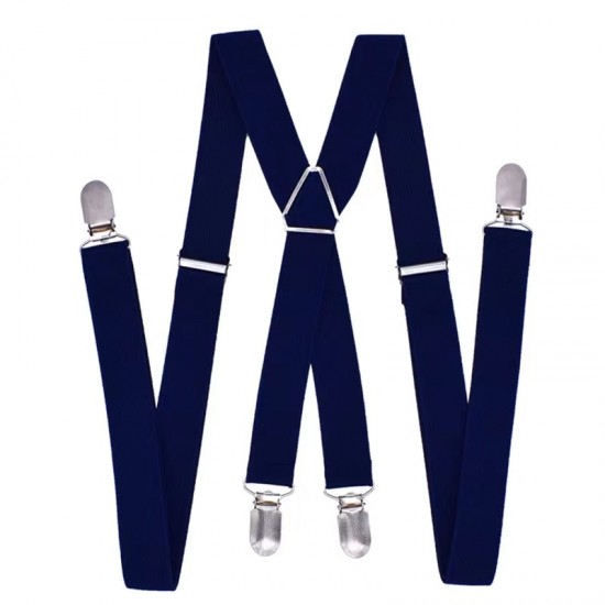 AMBRIDAL Strip Mens Suspenders X Back 1.4 Inch Wide Strong Heavy Duty Clips Adjustable Braces