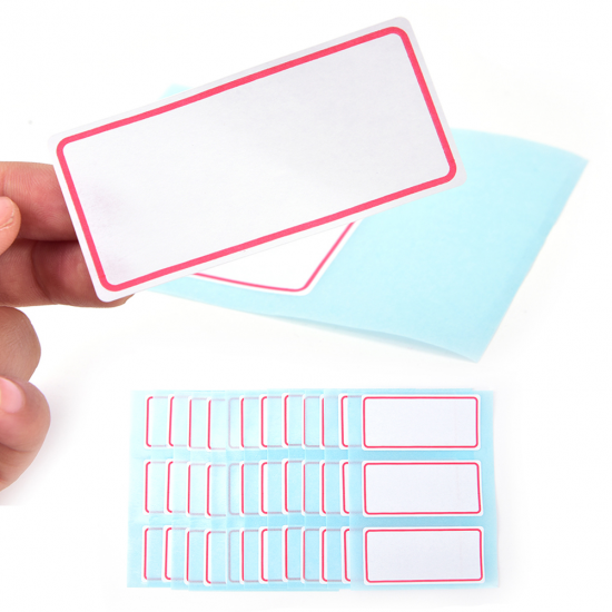 Aoder 120 Sheets Blank Stickers 34*73mm Self Adhesive Label Blank Note Label Bar Sticky White Writable Name Stickers